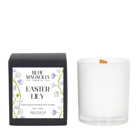 Easter Lily Wooden Wick Candle