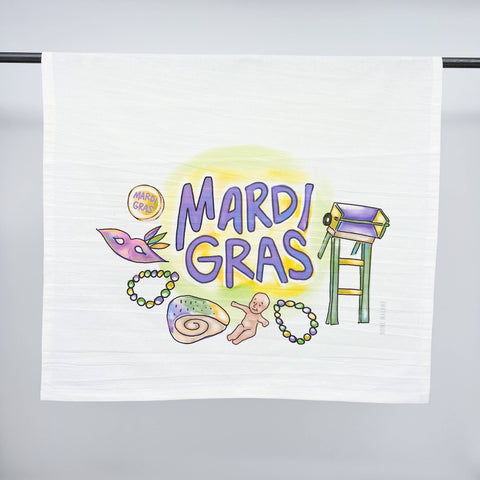 Mardi Gras Kitchen Tea Towel