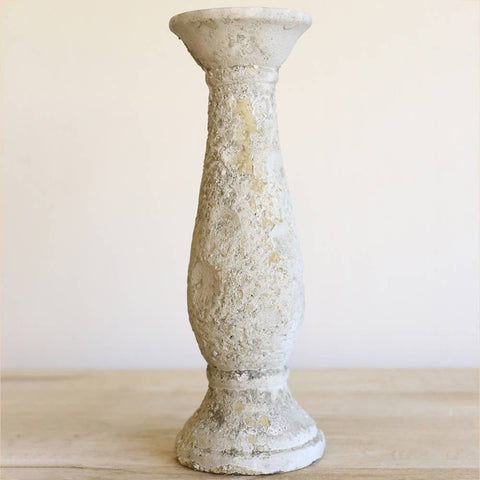 Visby Candle Holder Antique Cream 4.5x12.75