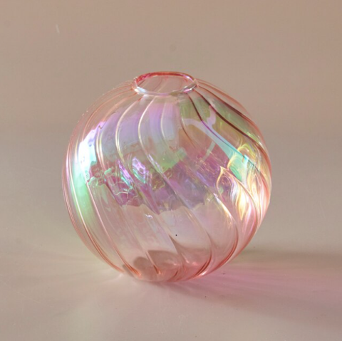 Iridescent Ball Vases-large pink